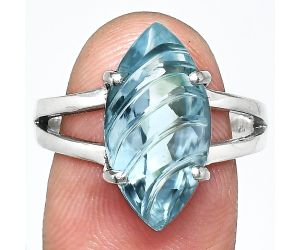 Sky Blue Topaz Ring size-8 EXR02629 R-1019, 9x18 mm