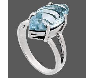 Sky Blue Topaz Ring size-8 EXR02629 R-1019, 9x18 mm