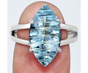 Sky Blue Topaz Ring size-8 EXR02647 R-1019, 9x18 mm