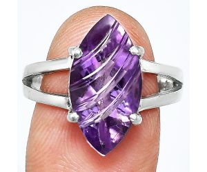 Amethyst Ring size-8 EXR02648 R-1019, 9x18 mm