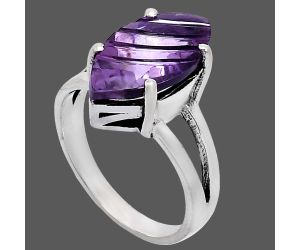 Amethyst Ring size-8 EXR02648 R-1019, 9x18 mm