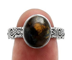 Pietersite Ring size-8.5 EXR02666 R-1055, 10x12 mm