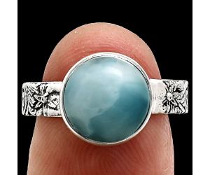 Larimar (Dominican Republic) Ring size-7 EXR02668 R-1055, 10x10 mm