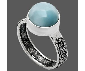 Larimar (Dominican Republic) Ring size-7 EXR02668 R-1055, 10x10 mm