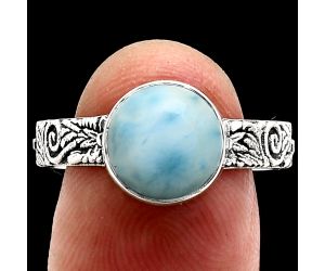 Larimar (Dominican Republic) Ring size-9 EXR02670 R-1055, 9x9 mm