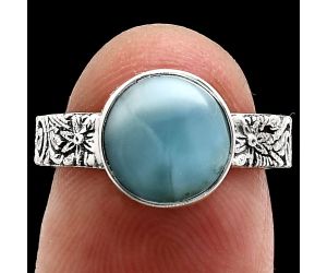 Larimar (Dominican Republic) Ring size-6 EXR02672 R-1055, 9x9 mm