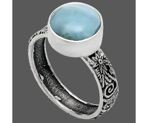 Larimar (Dominican Republic) Ring size-6 EXR02672 R-1055, 9x9 mm