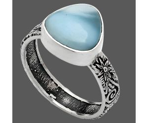 Larimar (Dominican Republic) Ring size-7 EXR02673 R-1055, 10x10 mm