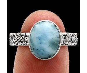 Larimar (Dominican Republic) Ring size-9 EXR02678 R-1055, 9x11 mm