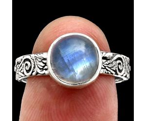 Rainbow Moonstone Ring size-8 EXR02681 R-1055, 9x9 mm