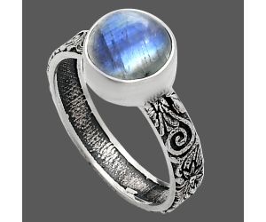 Rainbow Moonstone Ring size-8 EXR02681 R-1055, 9x9 mm