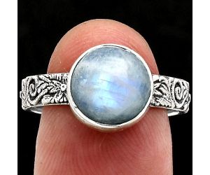 Rainbow Moonstone Ring size-9 EXR02682 R-1055, 10x10 mm