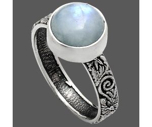 Rainbow Moonstone Ring size-9 EXR02682 R-1055, 10x10 mm