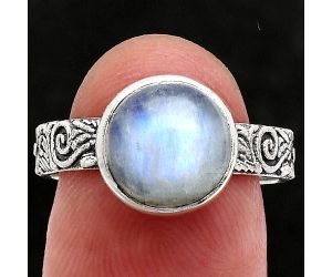 Rainbow Moonstone Ring size-8 EXR02685 R-1055, 10x10 mm