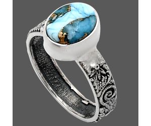 Spiny Oyster Turquoise Ring size-6 EXR02687 R-1055, 7x9 mm