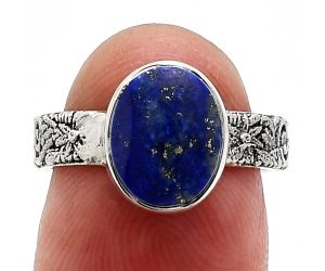 Lapis Lazuli Ring size-6 EXR02690 R-1055, 8x10 mm