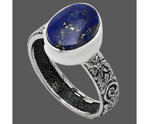 Lapis Lazuli Ring size-6 EXR02690 R-1055, 8x10 mm