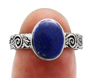 Lapis Lazuli Ring size-7 EXR02697 R-1055, 8x10 mm