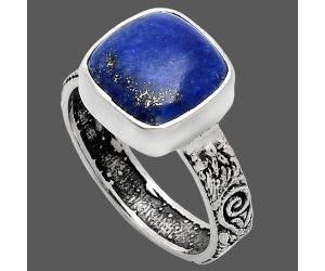 Lapis Lazuli Ring size-7 EXR02698 R-1055, 10x10 mm