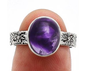 Super 23 Amethyst Mineral From Auralite Ring size-7 EXR02704 R-1055, 9x11 mm