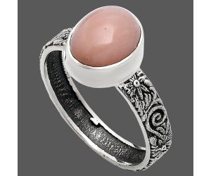 Pink Opal Ring size-9 EXR02708 R-1055, 8x10 mm