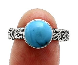 Sleeping Beauty Turquoise Ring size-9 EXR02710 R-1055, 9x9 mm