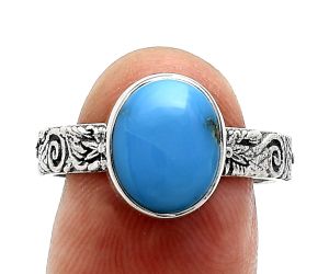 Sleeping Beauty Turquoise Ring size-9 EXR02712 R-1055, 9x11 mm