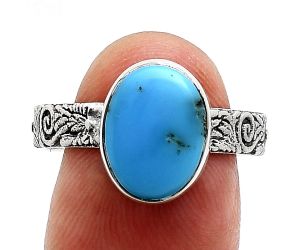 Sleeping Beauty Turquoise Ring size-9 EXR02713 R-1055, 9x12 mm