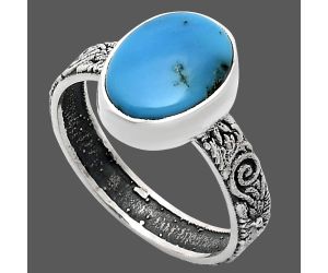 Sleeping Beauty Turquoise Ring size-9 EXR02713 R-1055, 9x12 mm