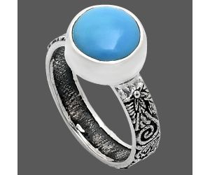 Sleeping Beauty Turquoise Ring size-6 EXR02714 R-1055, 9x9 mm