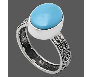 Sleeping Beauty Turquoise Ring size-6 EXR02717 R-1055, 8x10 mm