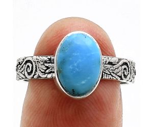 Sleeping Beauty Turquoise Ring size-8 EXR02718 R-1055, 7x10 mm