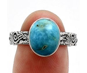 Sleeping Beauty Turquoise Ring size-9 EXR02720 R-1055, 9x11 mm