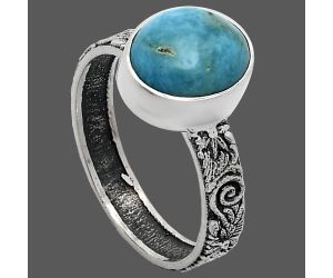 Sleeping Beauty Turquoise Ring size-9 EXR02720 R-1055, 9x11 mm