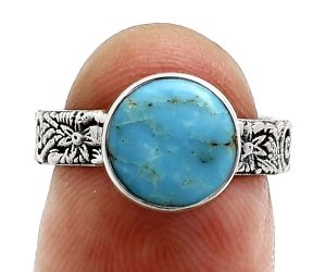 Sleeping Beauty Turquoise Ring size-6 EXR02722 R-1055, 9x9 mm