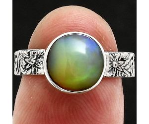 Ethiopian Opal Ring size-6 EXR02724 R-1055, 9x9 mm