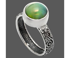 Ethiopian Opal Ring size-6 EXR02724 R-1055, 9x9 mm