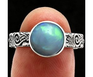 Ethiopian Opal Ring size-8 EXR02725 R-1055, 9x9 mm