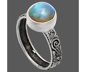 Ethiopian Opal Ring size-8 EXR02725 R-1055, 9x9 mm