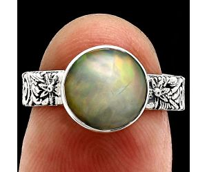 Ethiopian Opal Ring size-6 EXR02726 R-1055, 9x9 mm