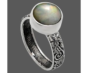 Ethiopian Opal Ring size-6 EXR02726 R-1055, 9x9 mm