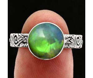 Ethiopian Opal Ring size-9 EXR02727 R-1055, 10x10 mm