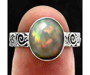 Ethiopian Opal Ring size-7 EXR02729 R-1055, 9x11 mm