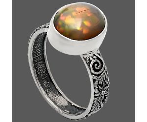 Ethiopian Opal Ring size-7 EXR02729 R-1055, 9x11 mm