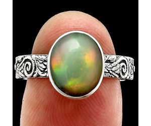 Ethiopian Opal Ring size-8 EXR02730 R-1055, 9x11 mm