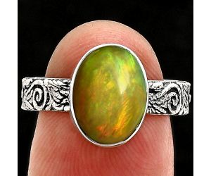 Ethiopian Opal Ring size-8 EXR02732 R-1055, 8x11 mm