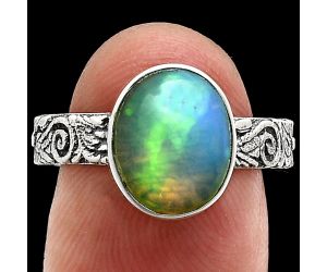 Ethiopian Opal Ring size-8 EXR02734 R-1055, 9x11 mm