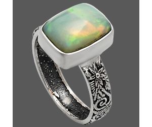 Ethiopian Opal Ring size-6.5 EXR02735 R-1055, 8x11 mm