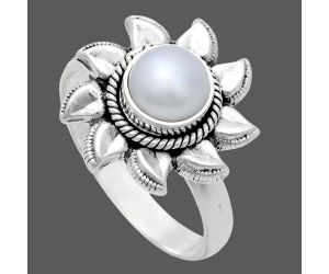 Sun - Natural Fresh Water Pearl Ring size-7 EXR02743 R-1617, 7x7 mm