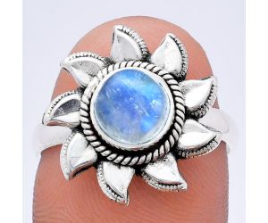 Sun - Rainbow Moonstone Ring size-8 EXR02778 R-1617, 7x7 mm